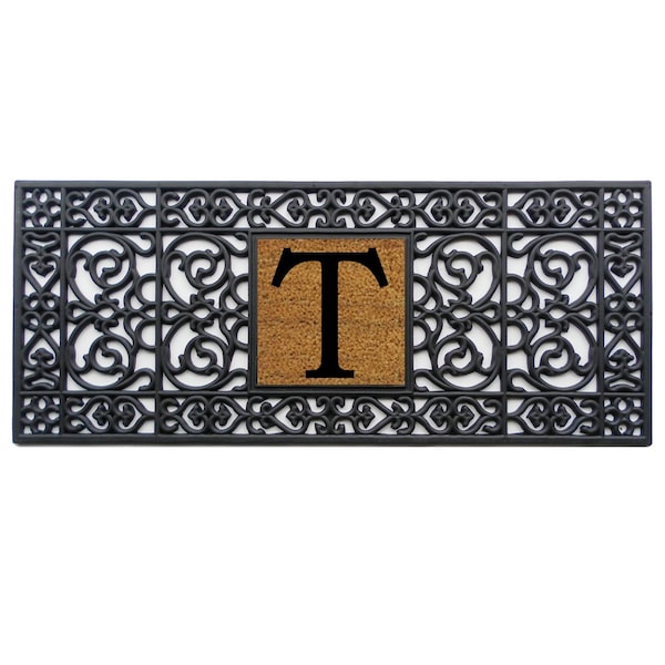 Calloway Mills Monogram Door Mat, Black, Natural, 17 in W x 41 in L 170011741T - main